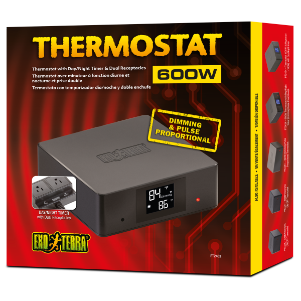 Exo Terra Thermostat with Time & Dual Receptacles 600 watt Fashion